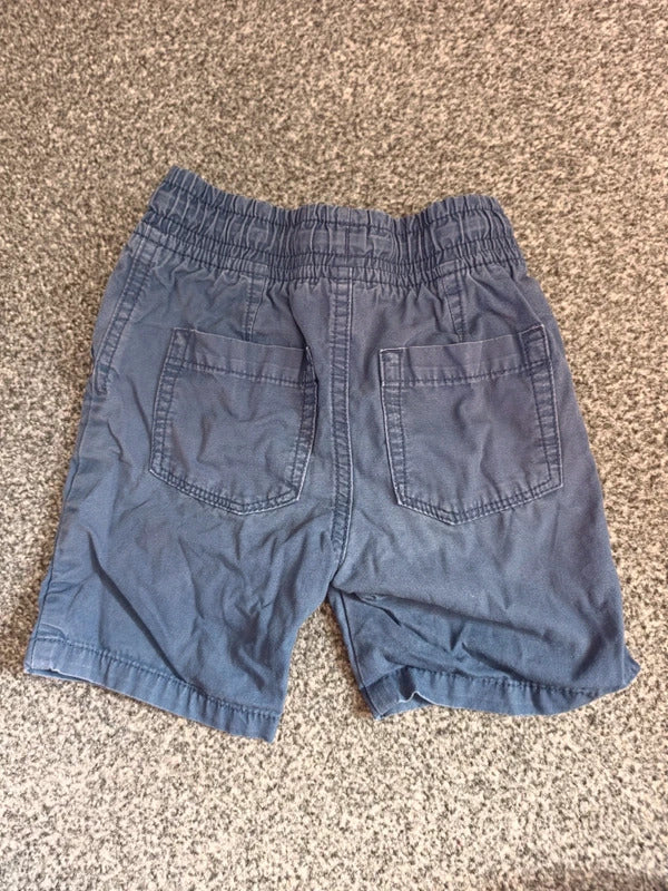F&F Baby Boys Navy Blue Cotton Elasticated Drawstring Cargo Shorts 18-24 Months