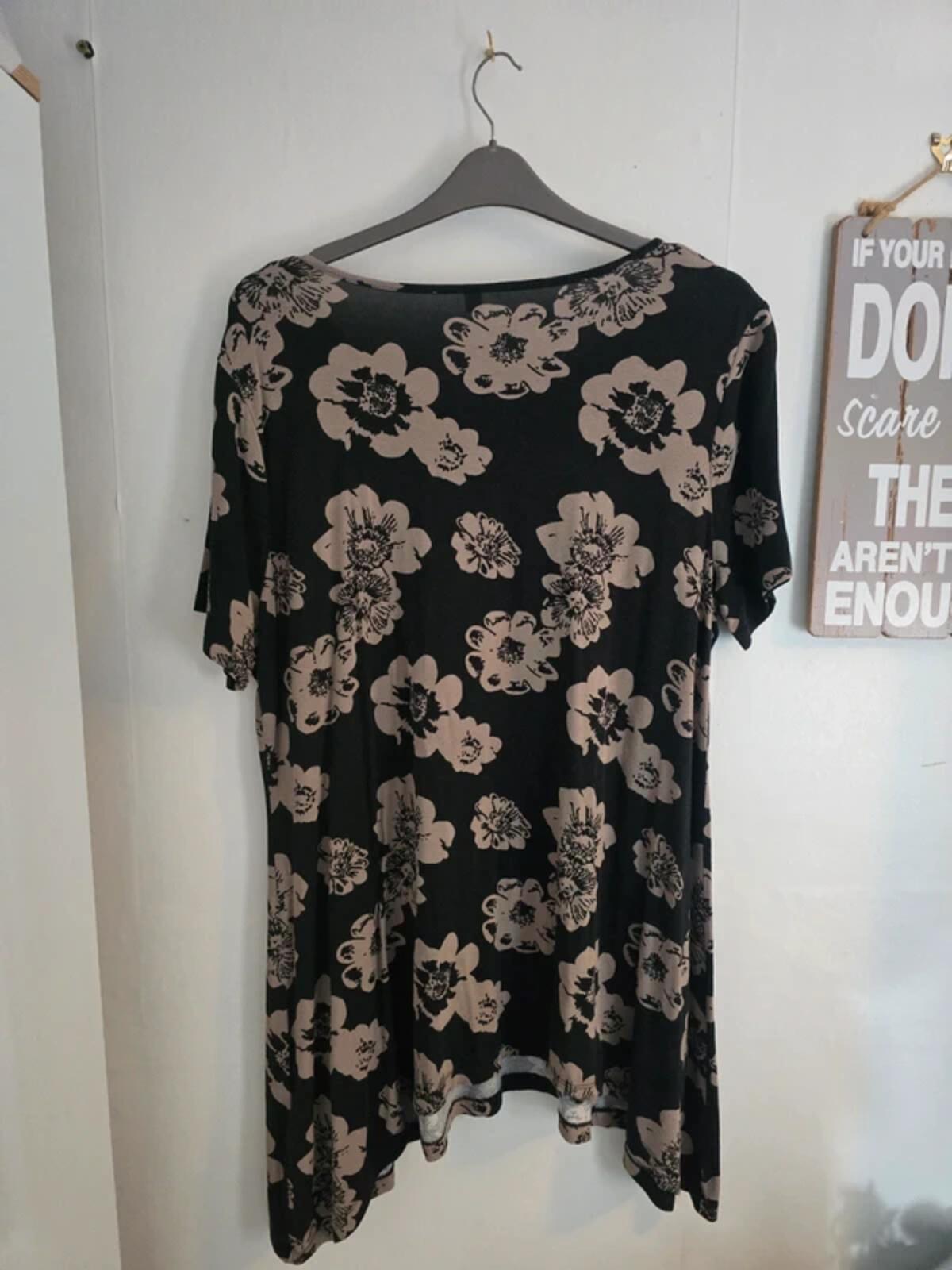 BPC Black & Beige Asymmetrical Midi Dress - 2XL Size 24-26