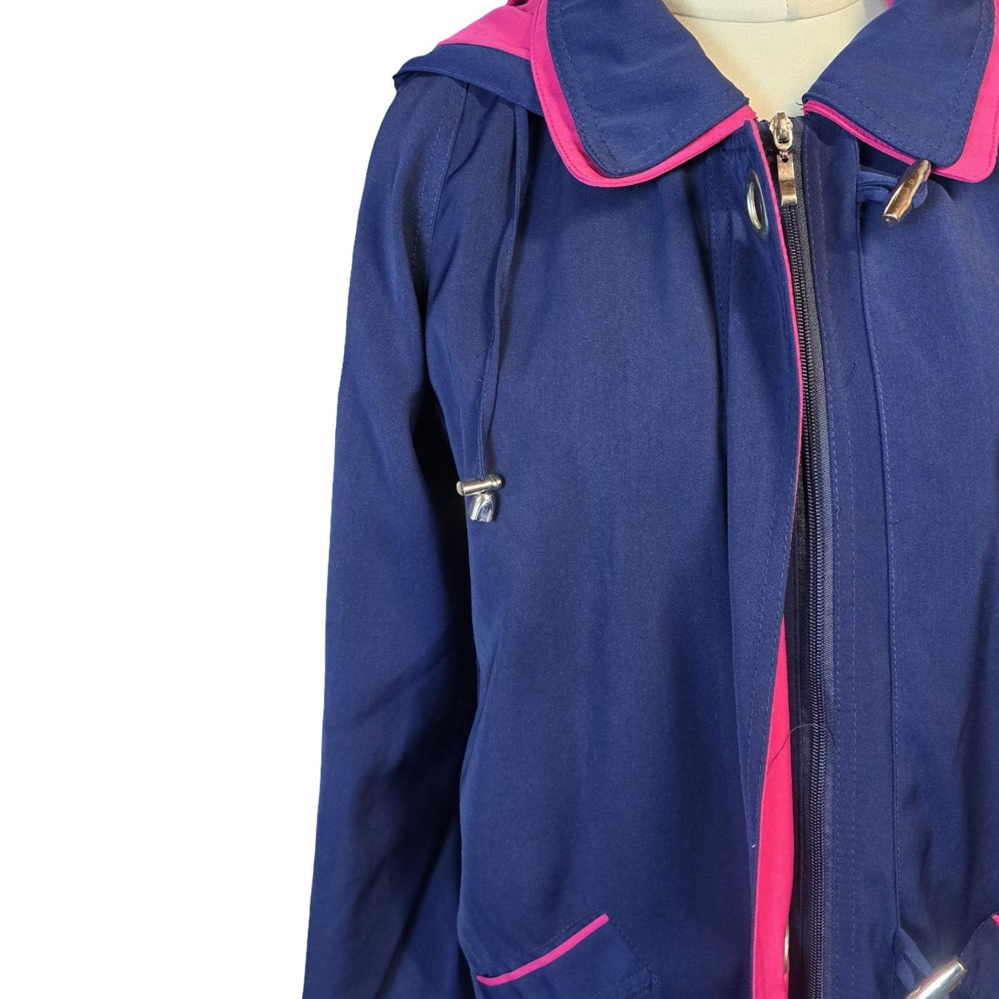 Navy & Pink Coat Size 16 Waterproof Practical Isle