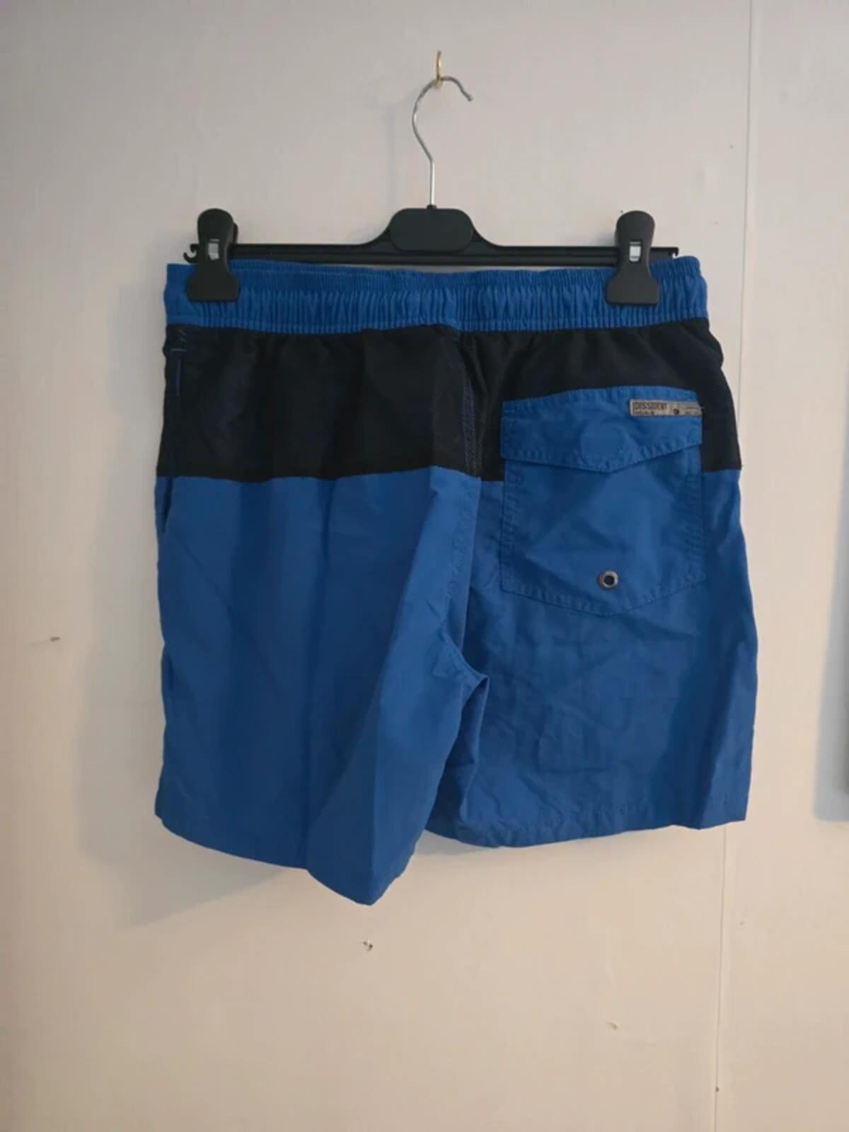 Dissident Mens Blue & Black Patterned Swim Trunks Size S