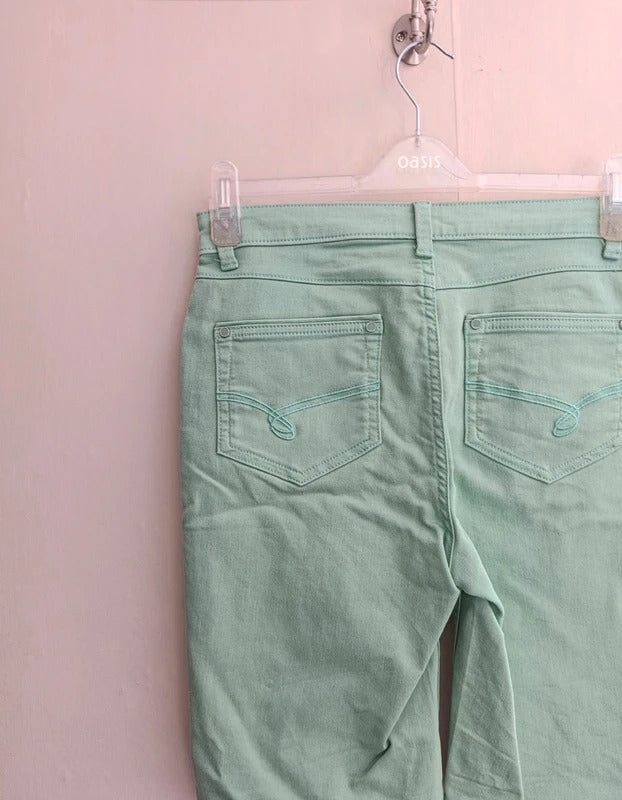 Marks & Spencer Per Una Mint Green Denim Shorts Size 10