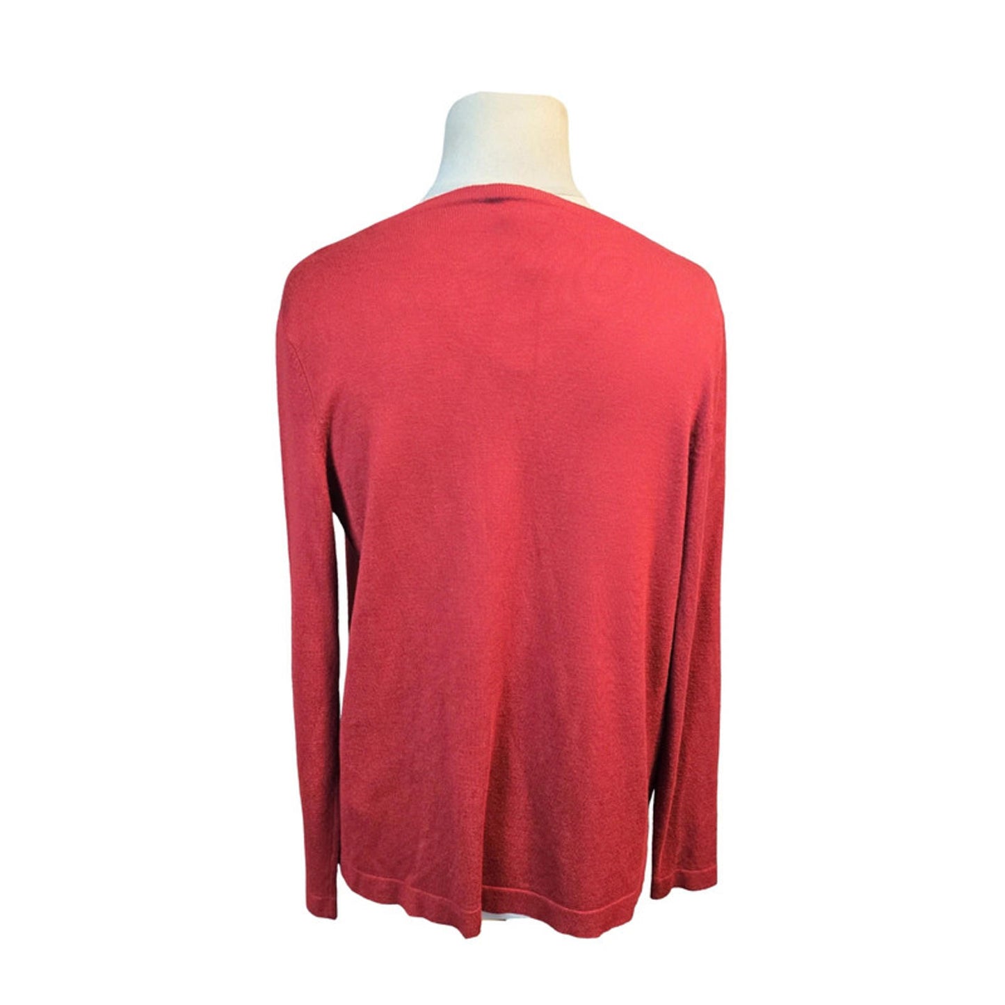 Kaffe Red Open Front Cardigan S Size 10/12 Mid Length Layering Work Causal