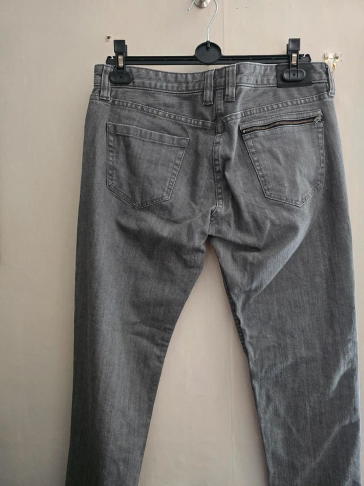 Farhi by Nicole Farhi Grey Slim Leg Jeans – Size 14 – Mid Rise Ankle Zip Detail