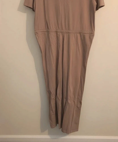 Brave Soul Beige Short Sleeved Jumpsuit Med Size 12 NWT
