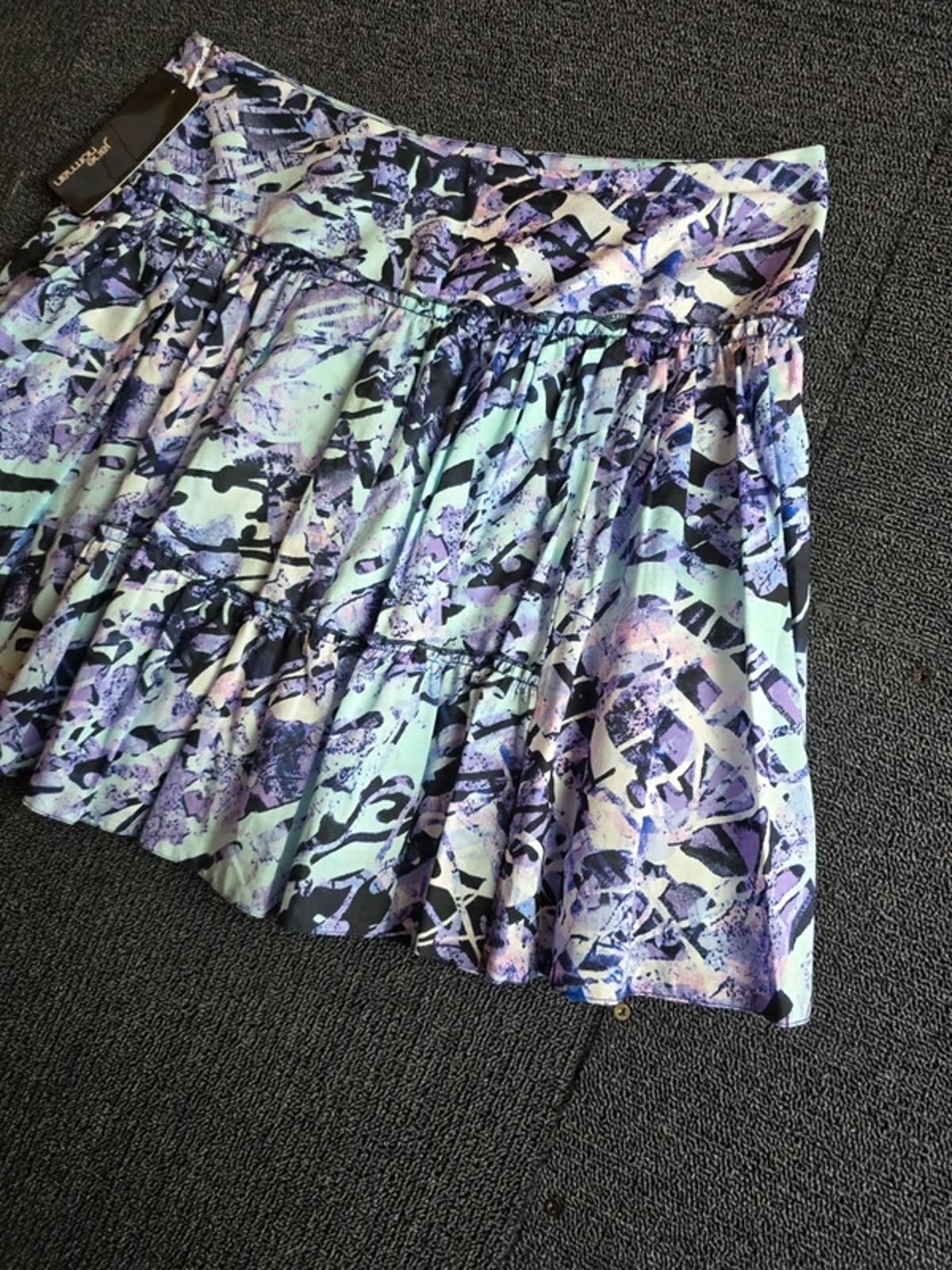 Jane Norman Mini Skirt Purple & Turquoise Abstract Size 8 Y2K Cotton NWT