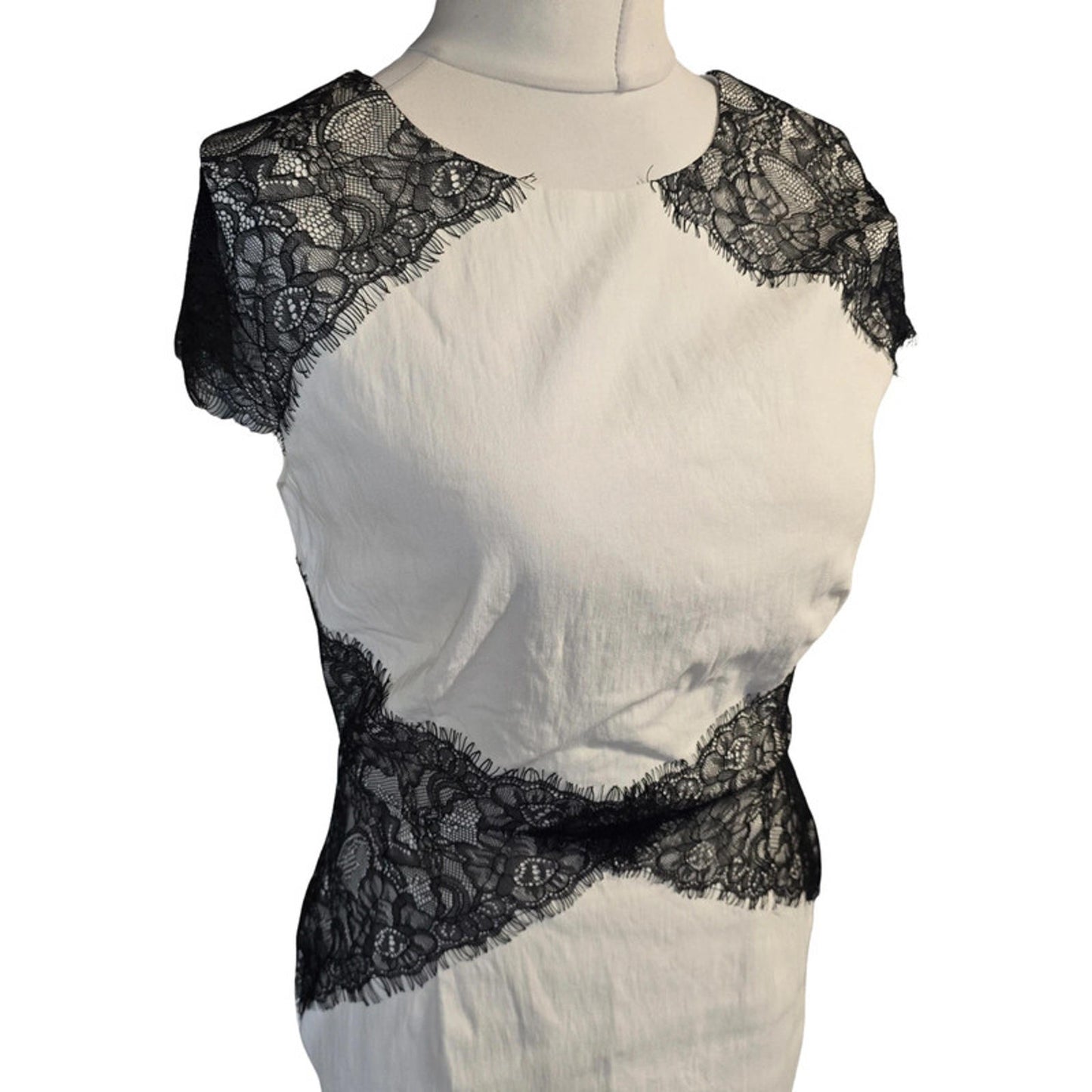Paper Dolls Dress White Black Lace Size 14 A-line Occasion New