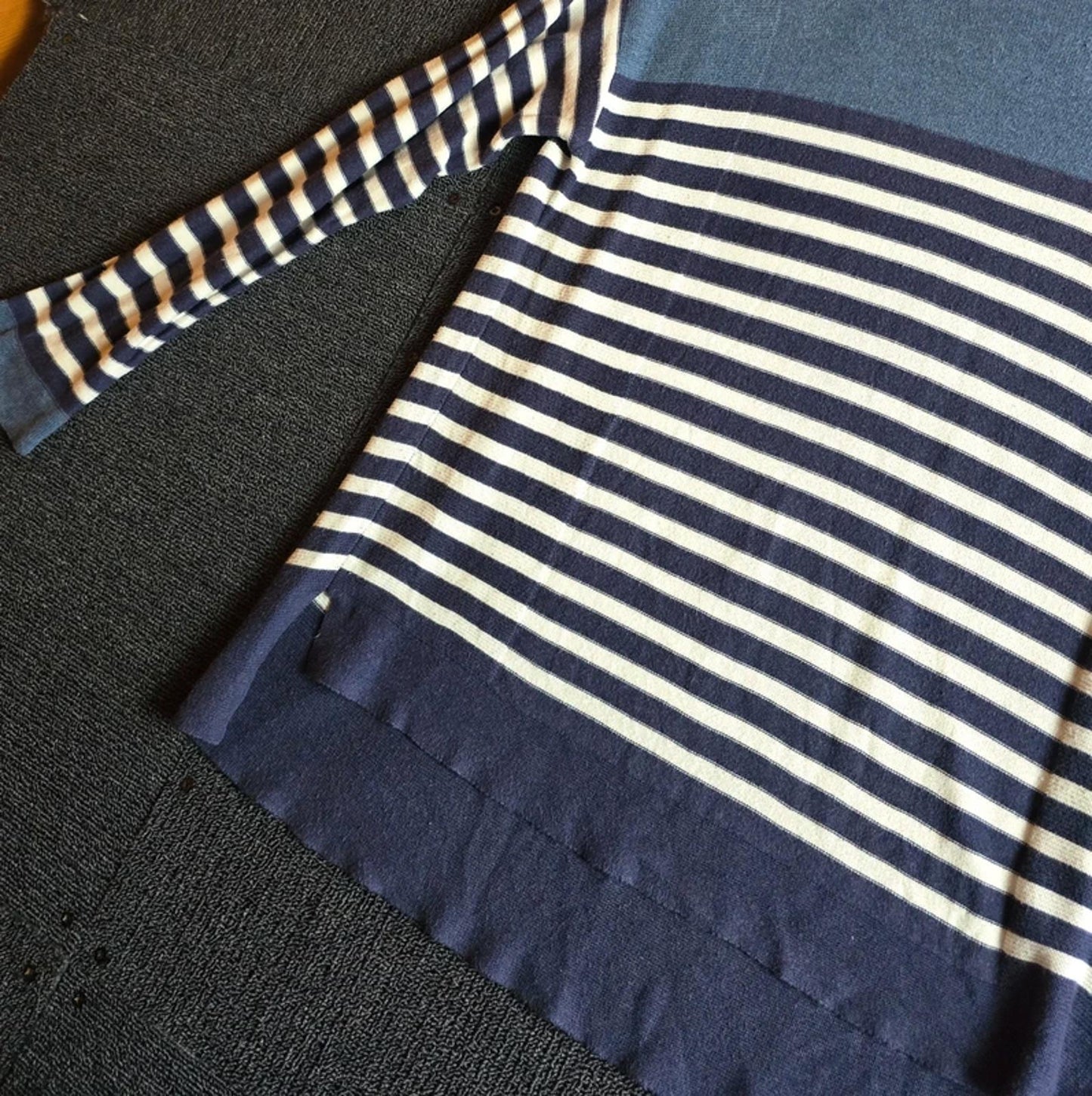 White Stuff Striped Jumper Navy & White Size 8 Casual Layering