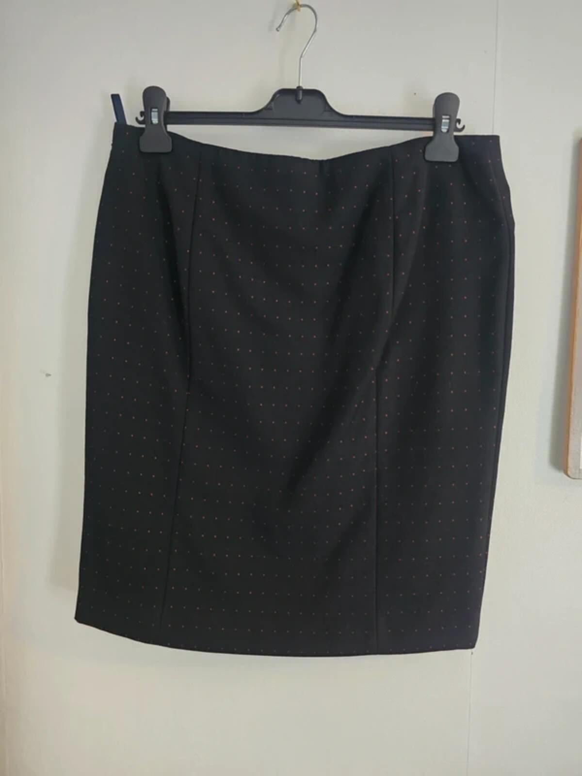 French Connection Black & Red Polka Dot Knee Length Dress - Size 12