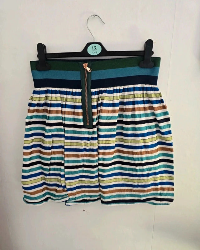 Isley Multicoloured Striped Mini Skirt Small Size 8 -10
