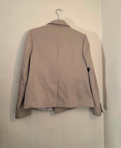 Next Beige Double Breasted Oversized Boxy Blazer Jacket Size 12
