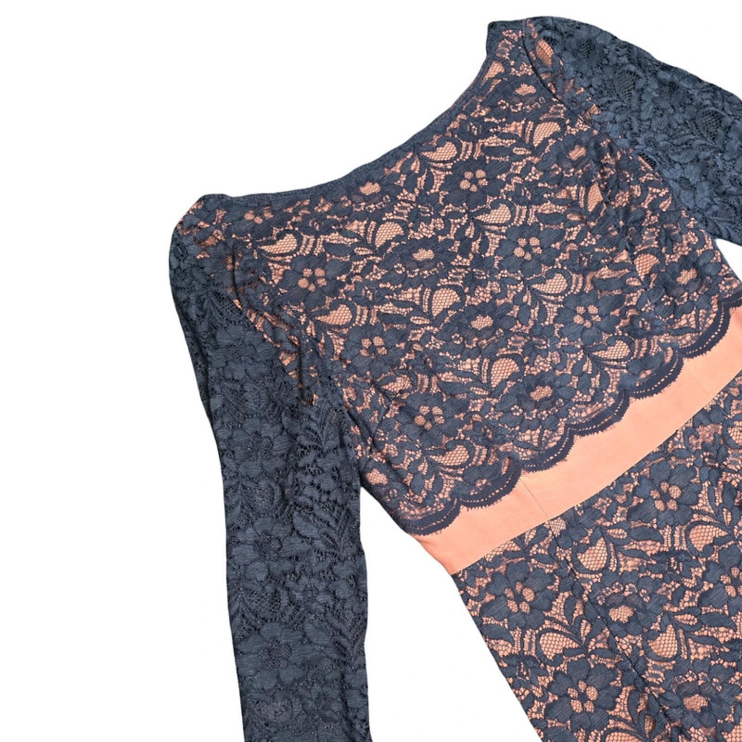 Boden Lace Occasion Dress Navy Blush Size 10 Wedding Party