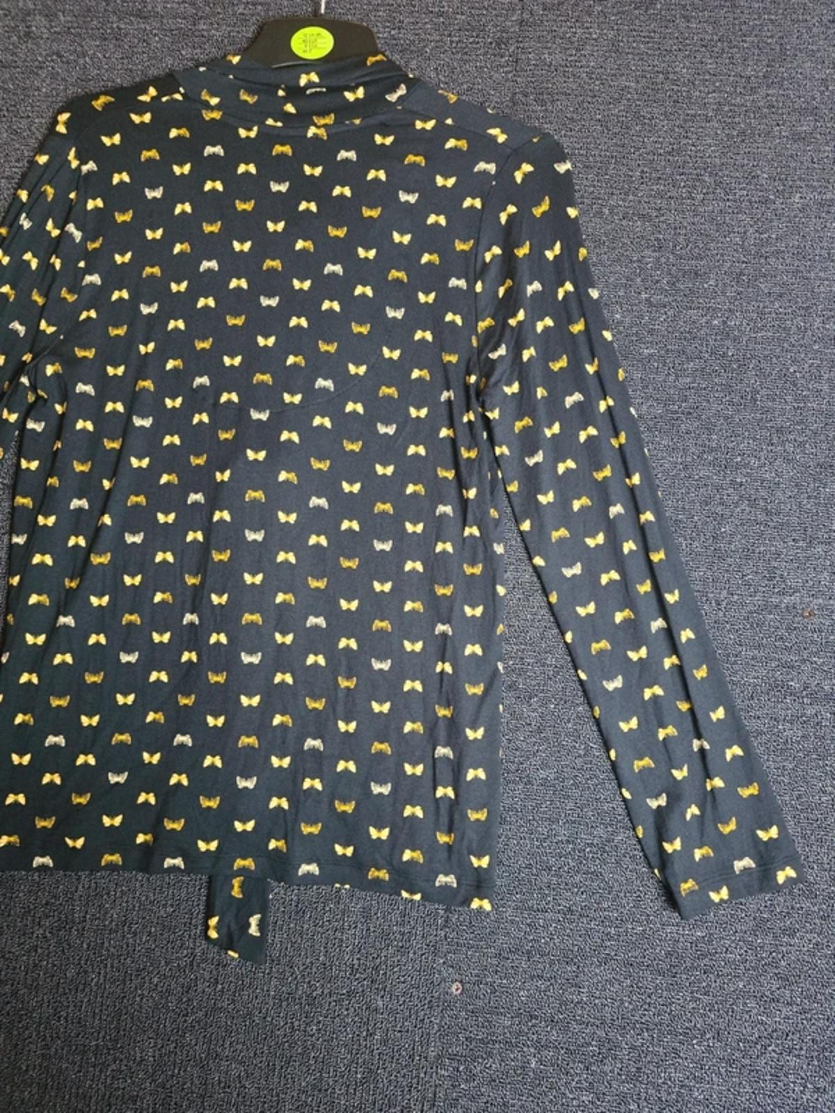 Marks & Spencer Butterfly Top Black Yellow Size 10 Long Sleeve