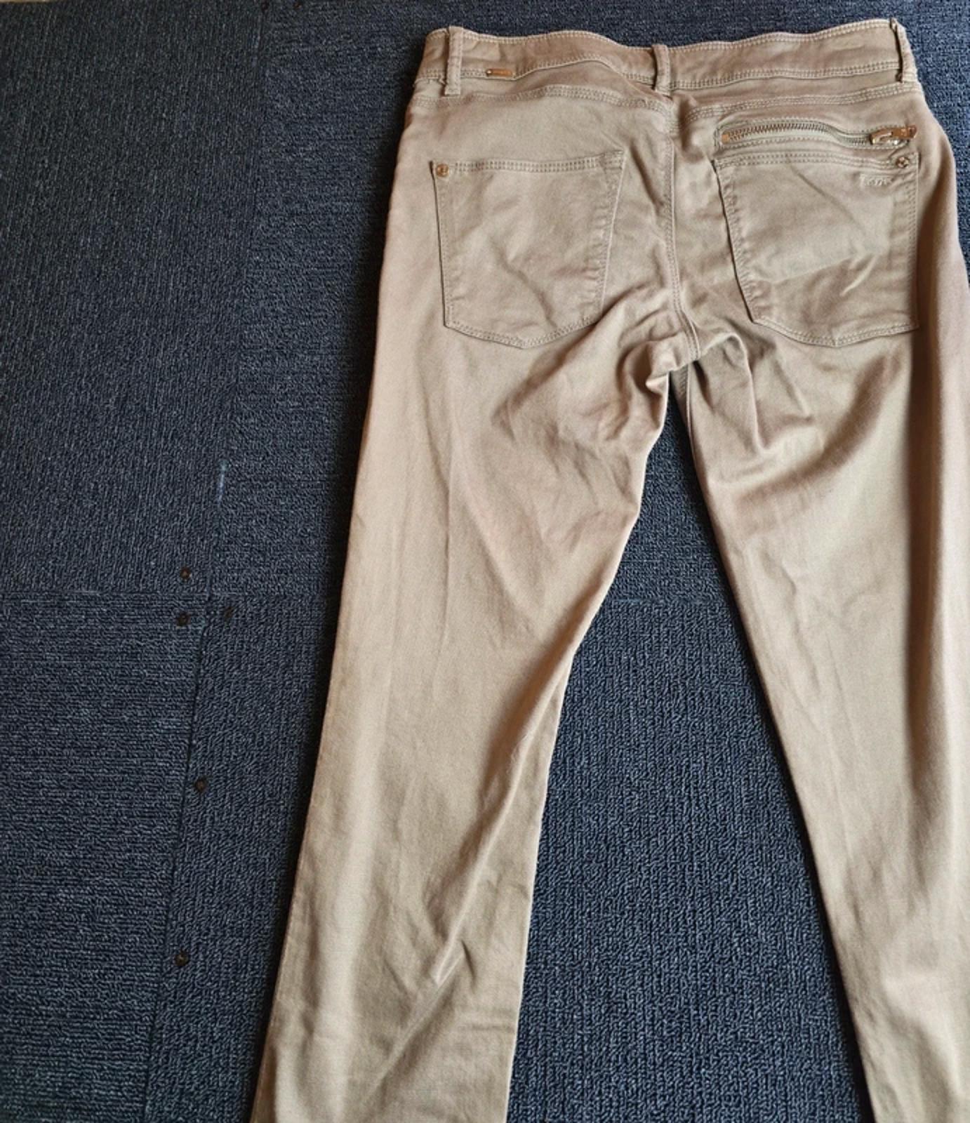 Zara Z1975 Beige Skinny Jeans Size 8 Mid Rise Gold Glint Causal