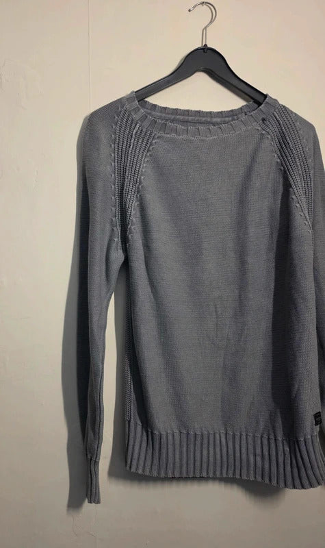 Replay Men's Grey Cotton Knit Long Sleeve Jumper Size M