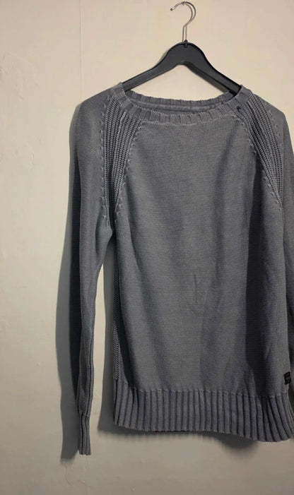 Replay Men's Grey Cotton Knit Long Sleeve Jumper Size M