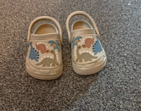 Next Boys Beige Dinosaur Clog Sandals Baby Size 5