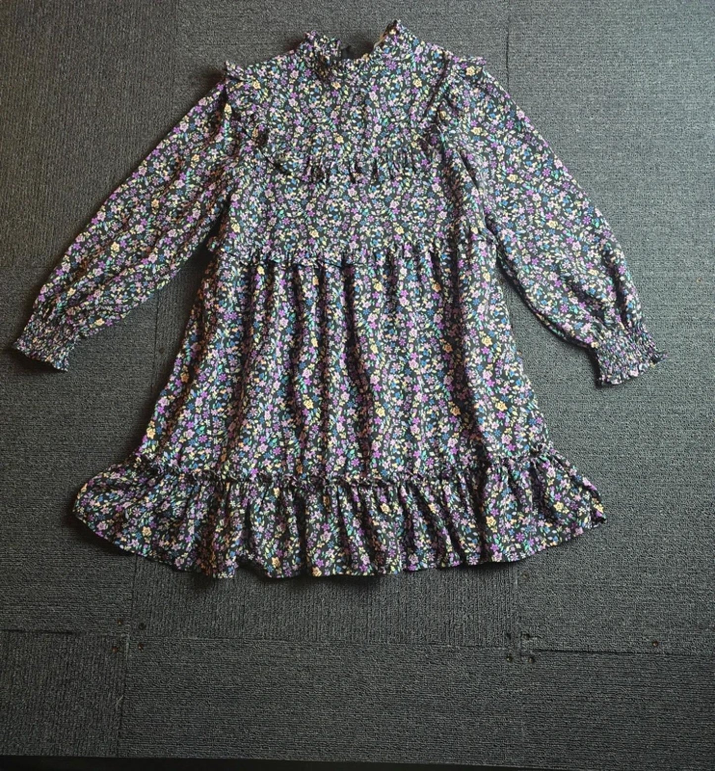 Black Floral Dress Age 10-11 years Girls Smart Causal M&S