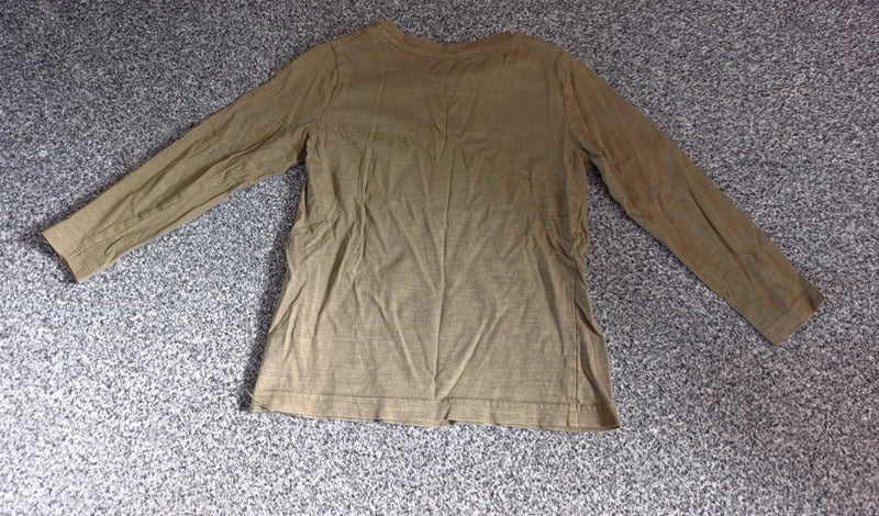 Tu Kids Khaki Olive Green Long Sleeve Cotton Top Age 3-4 Years