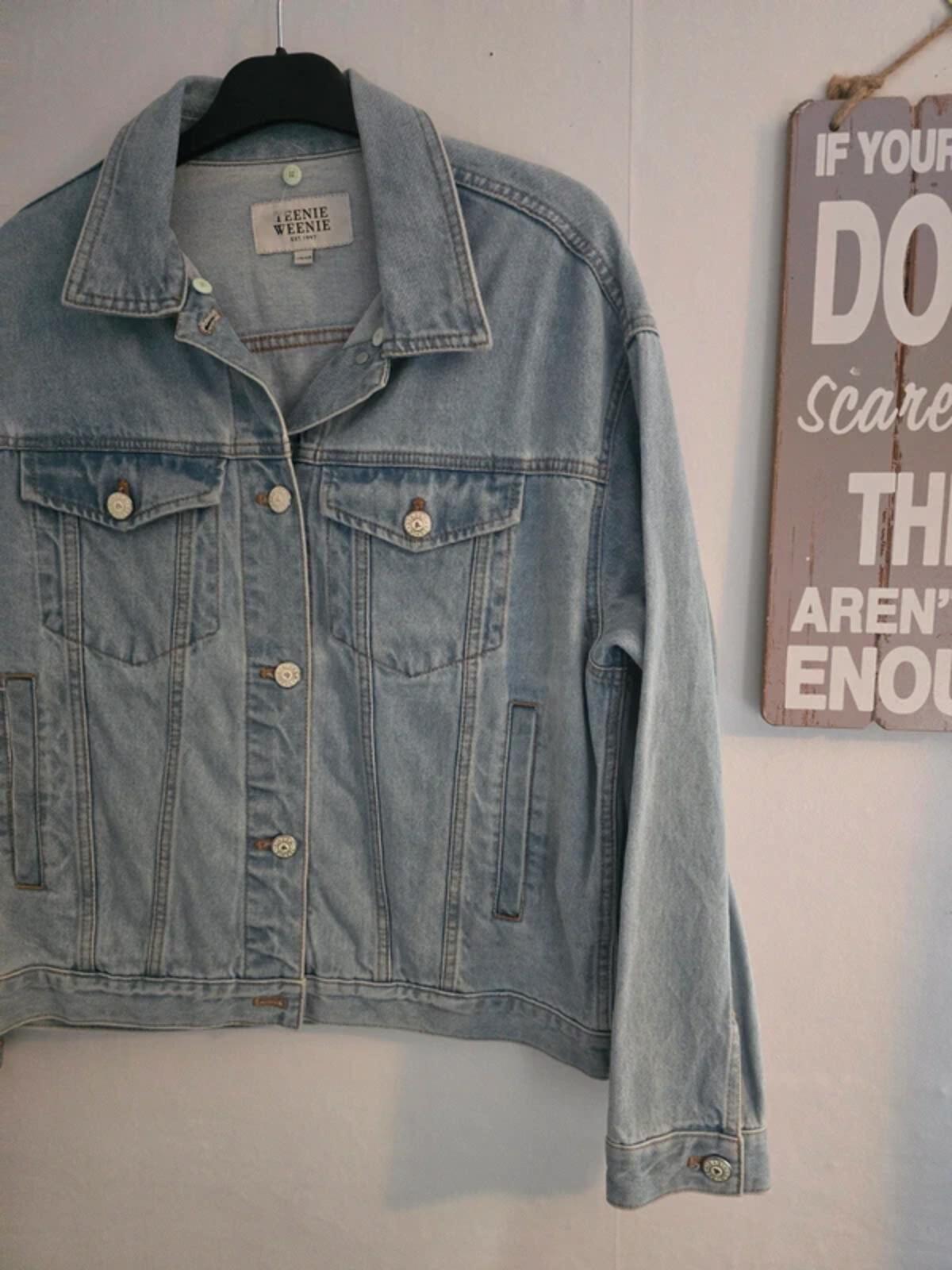 Teenie Weenie Girls Graffiti Light Wash Denim Jacket 170cm Age 15years