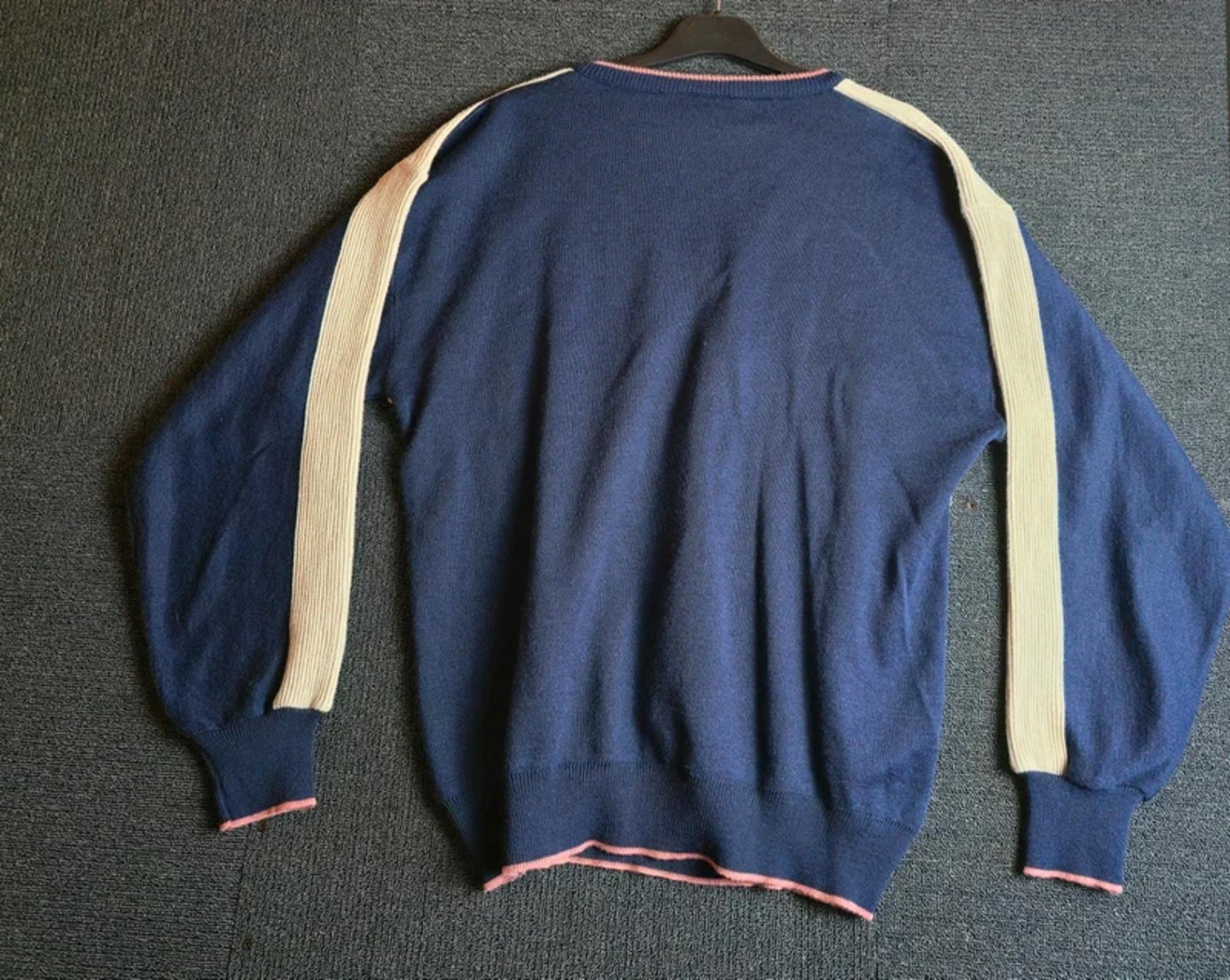 Vintage Gabicci Knit Jumper XL Retro V Neck Wool Blend Made in Italy