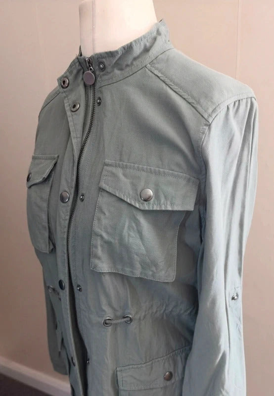 Thought Khaki Lightweight Lyocell Cotton Utility Jacket Size 10