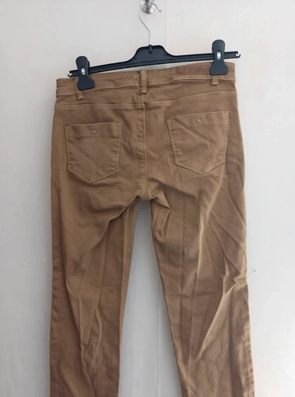 Zara Beige Skinny Jeans Size 10 EU 38 Low Rise Casual Trousers