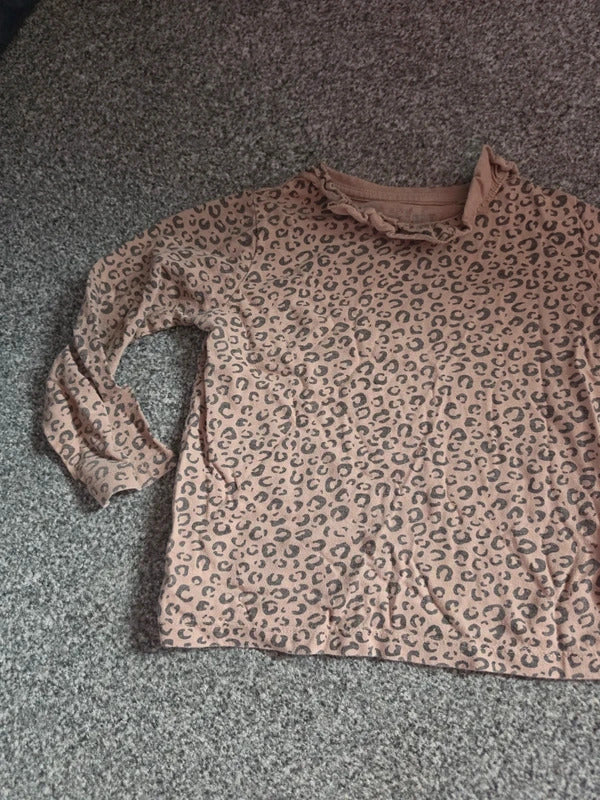 Evie Angel Girls Animal Print Long-Sleeved Top 2-3years
