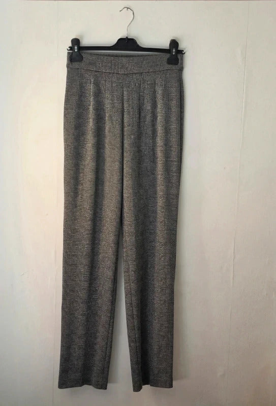 Marks & Spencer Grey Checked Skinny Leggings Trousers Size 8