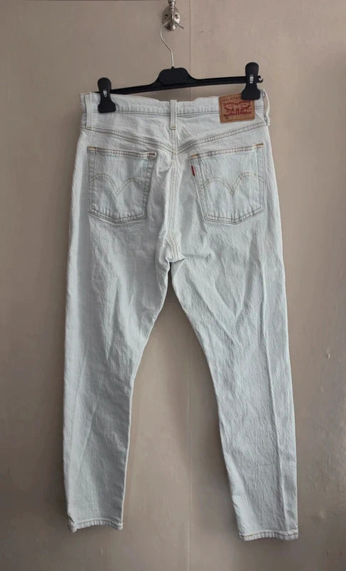 Levi's 501 Women's White Ripped Distressed Skinny Jeans W28 L28 Size 8-10