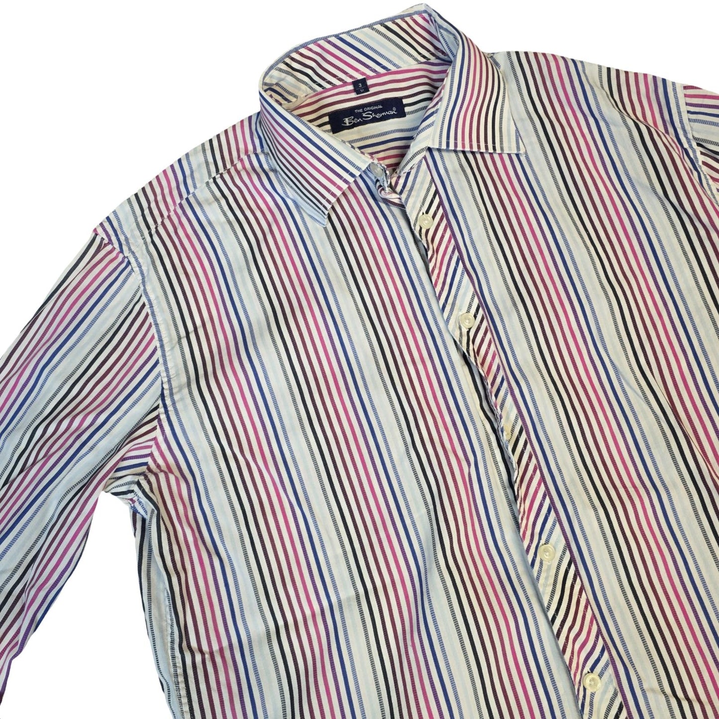 Ben Sherman Mens Stripe Shirt Multicolour Size L Smart Casual