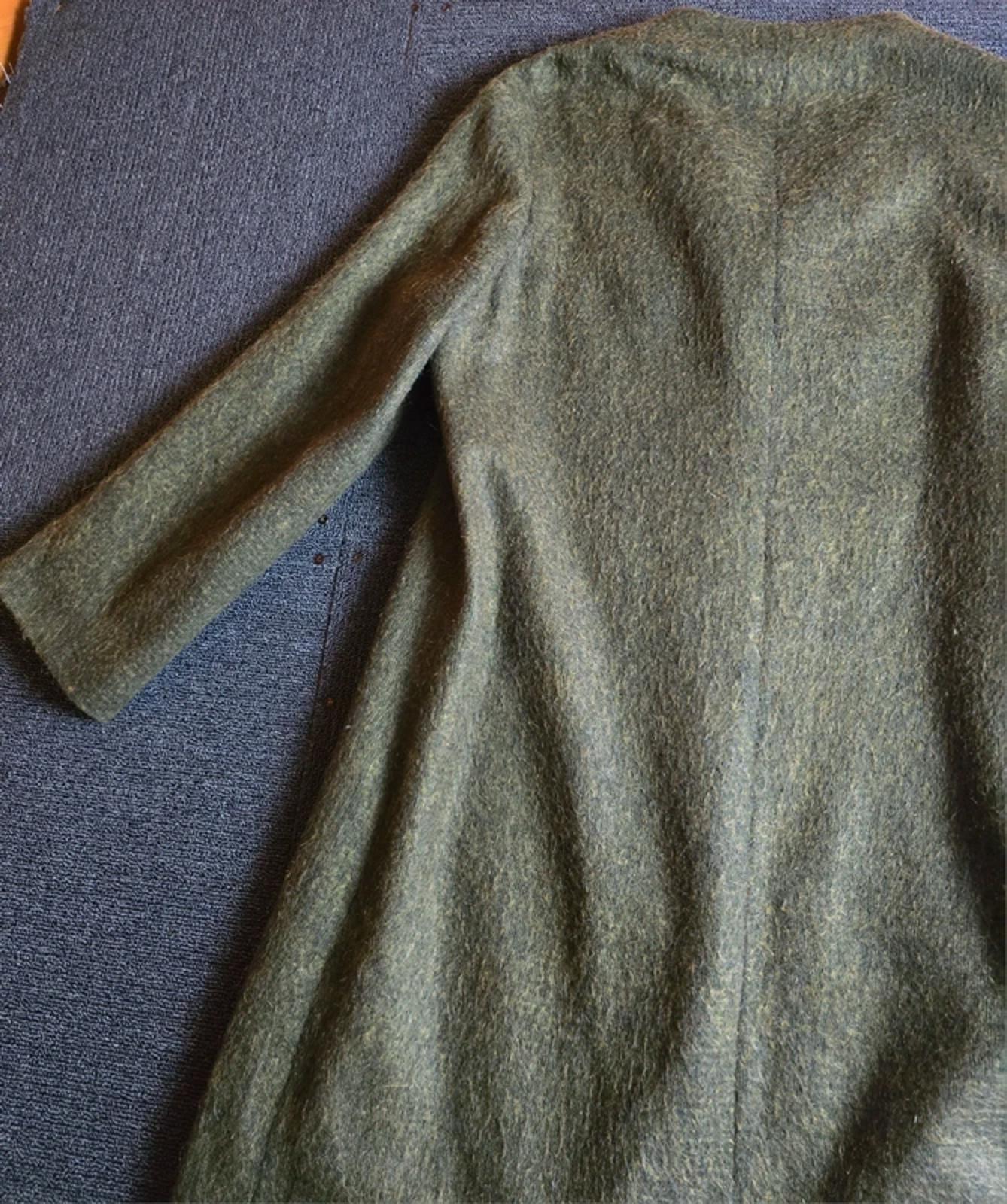 St Michael Marks & Spencer Vintage Wool Jacket Green Mid Length 80s 90s