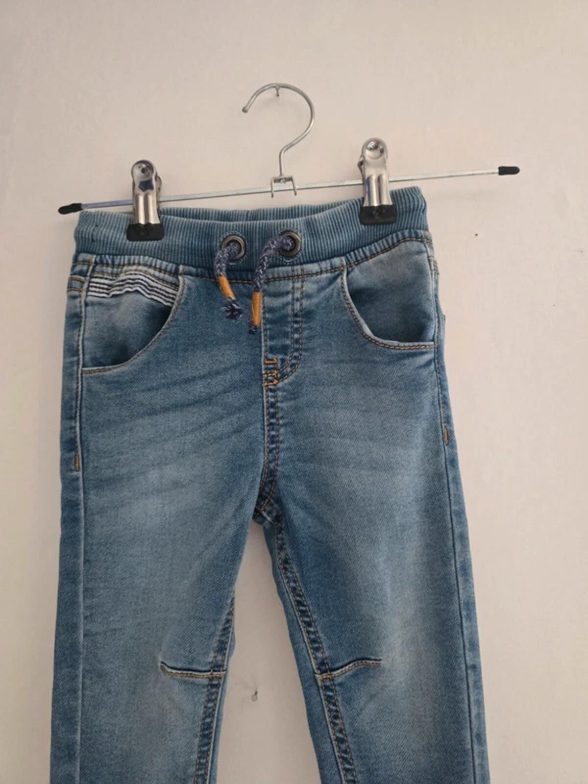 F&F Boys Navy Skinny Jeans with Drawstring Waist 6-9 Months