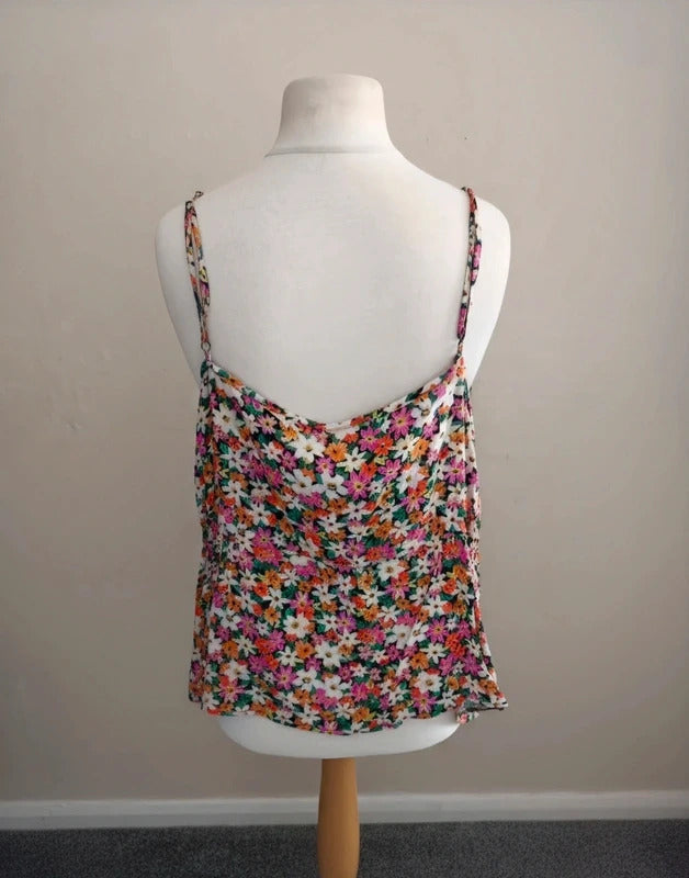 George Multicoloured Floral Drawstring Cami Top Size 22