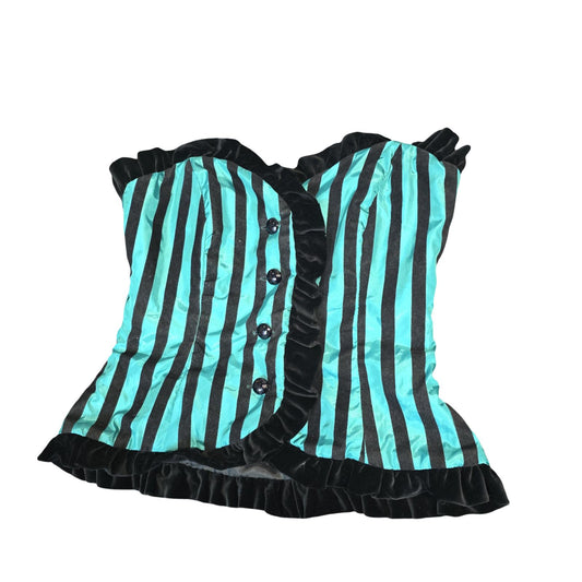 Scarvin London Corset Turquoise & Black Vintage Velvet Theatrical