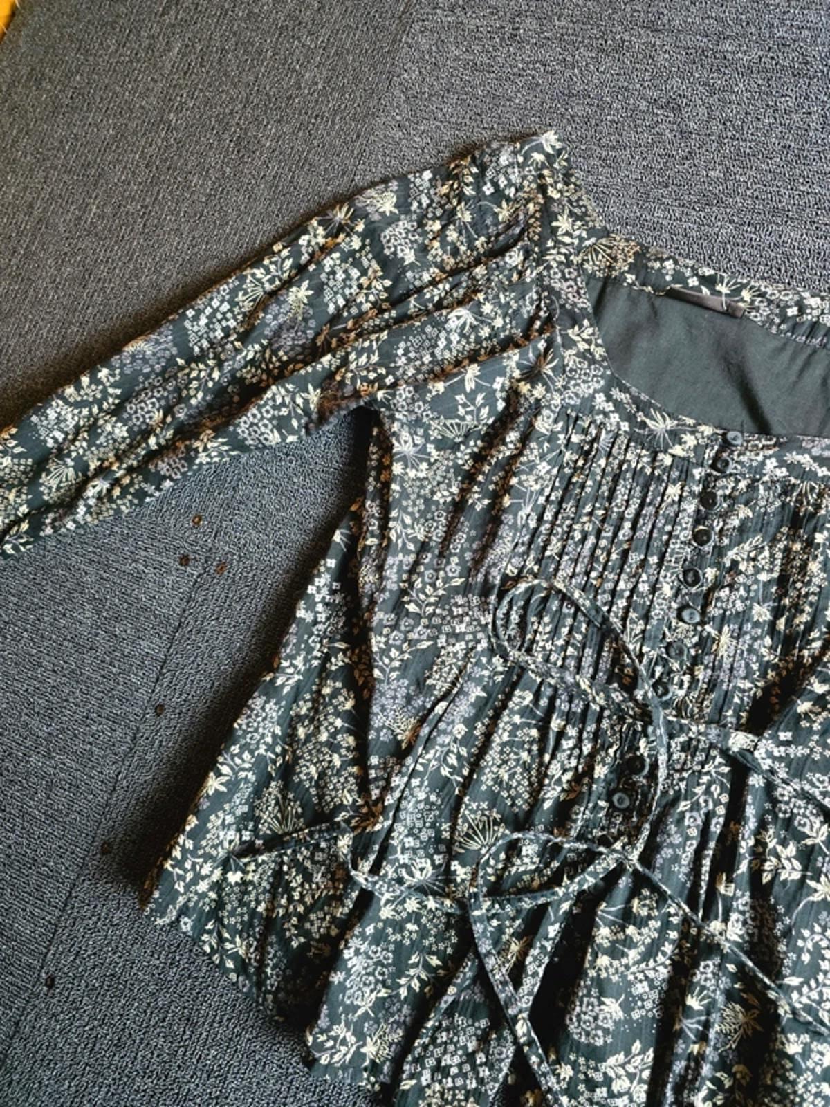 Principles Blouse Black & Brown Size 10/12 Floral Y2k Causal