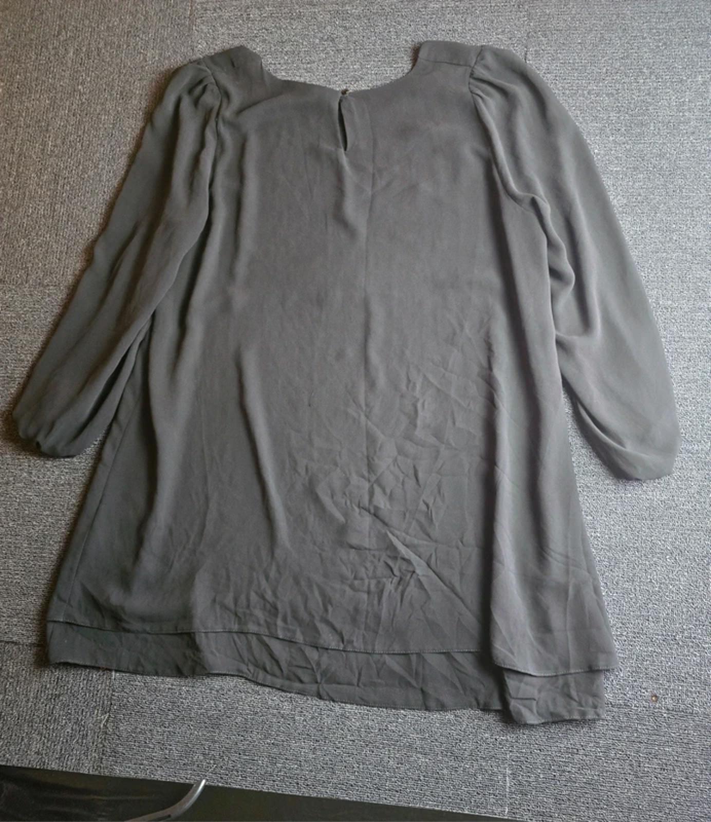 Yours Black Knee Length Dress UK Size 22 Layered Chiffon Long Sleeve Evening