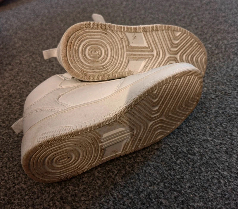 Primark Girls White High Top Trainers Velcro & Lace Up UK Size 1