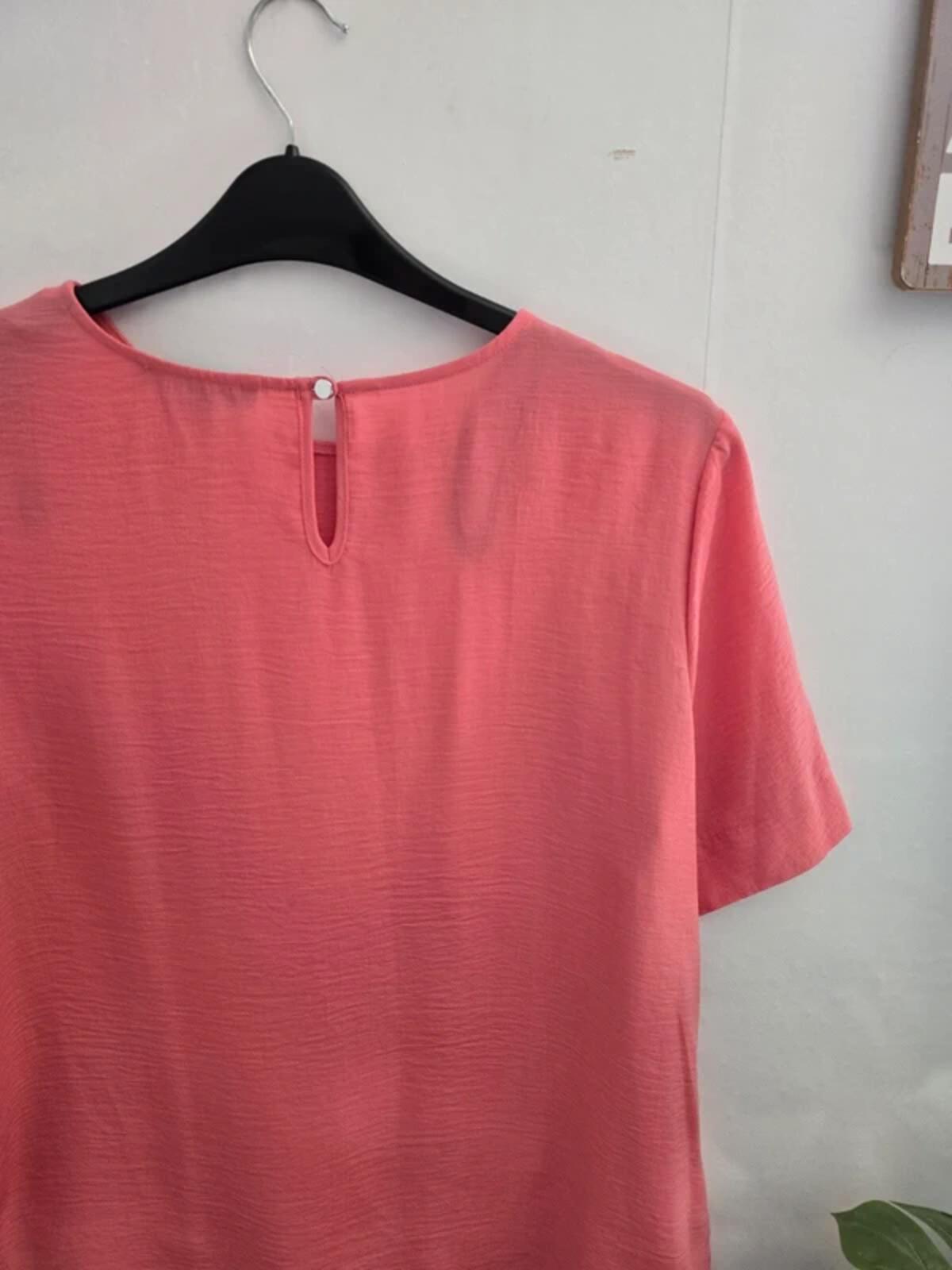 Primark Coral Pink Relaxed Oversized Blouse Size 16