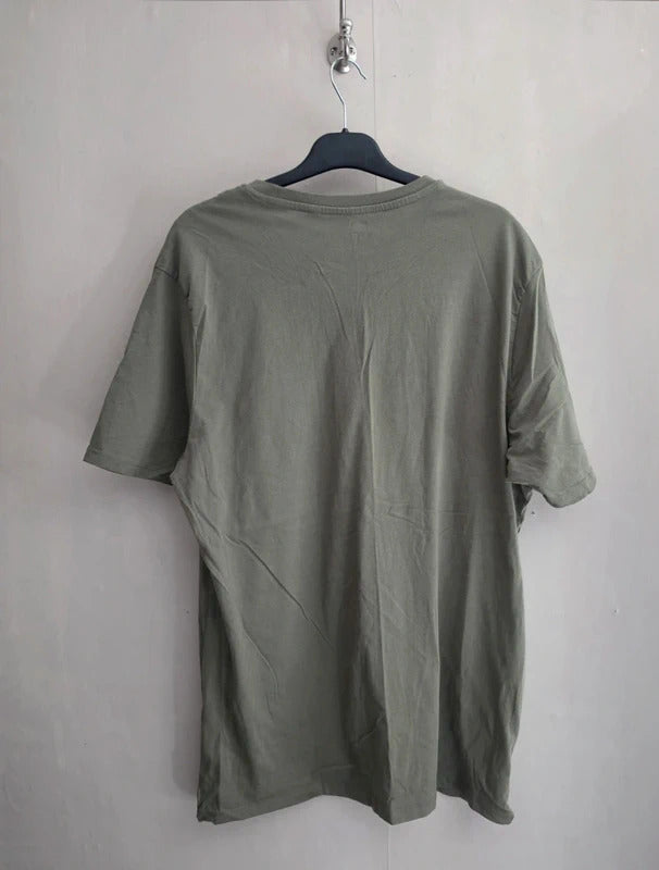 F&F Men's Khaki Green Short-Sleeved Cotton T-Shirt Size XL