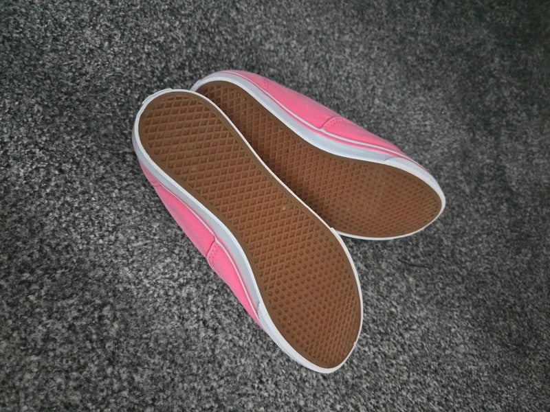Vans Girls Pink Lace Up Canvas Skate Trainers Shoes Size UK 3