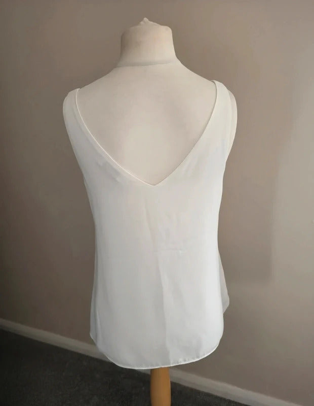Wallis White V-Neck Cami Vest Top Size 10