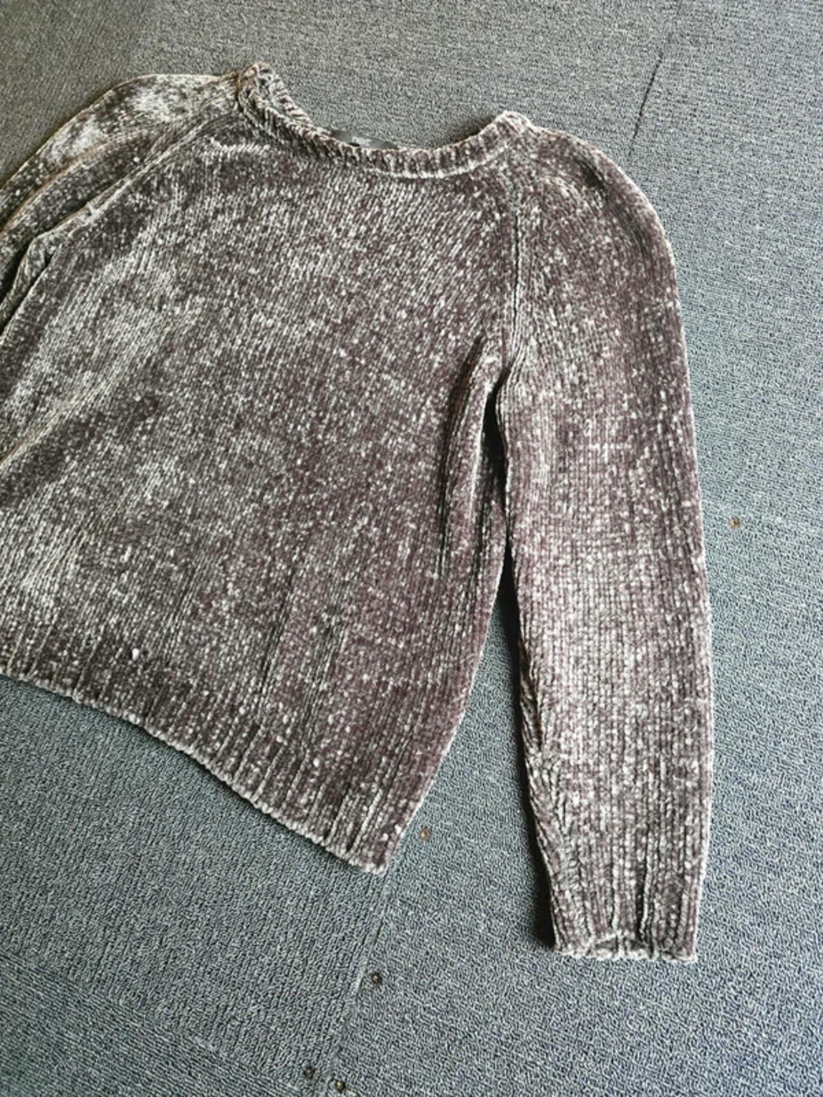 Grey Velvet Jumper S Size 8-10 Causal Next