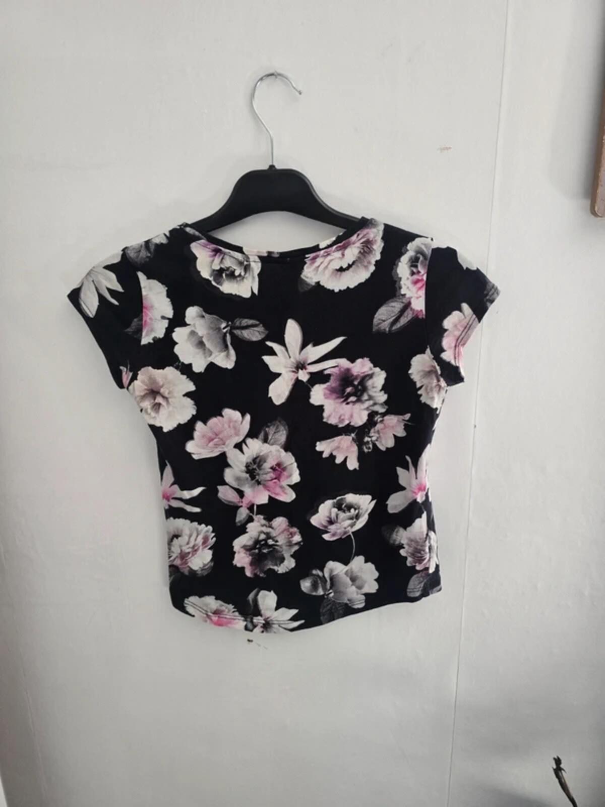 H&M Girls "Venice Bay" Floral Cotton Tee Age 8-10