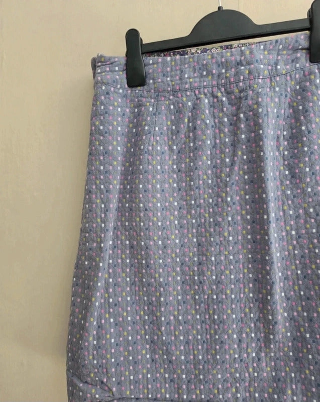 White Stuff  Lilac Multicoloured Patterned A-Line Knee-Length Skirt Size 10