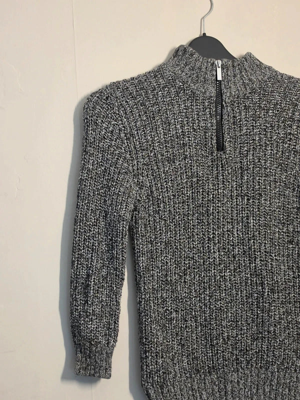 Matalan Boys Grey Chunky Knit Quarter Zip Jumper Age 8 Years