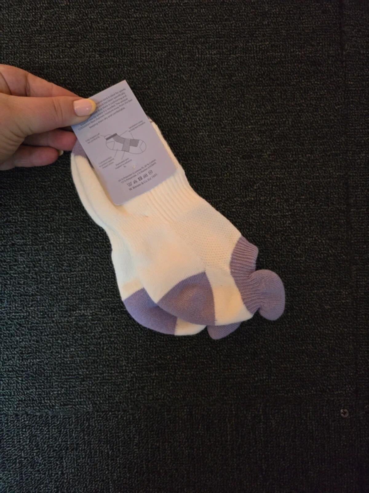 WB Socks active trainer socks white & lilac size 4-7 Nwt