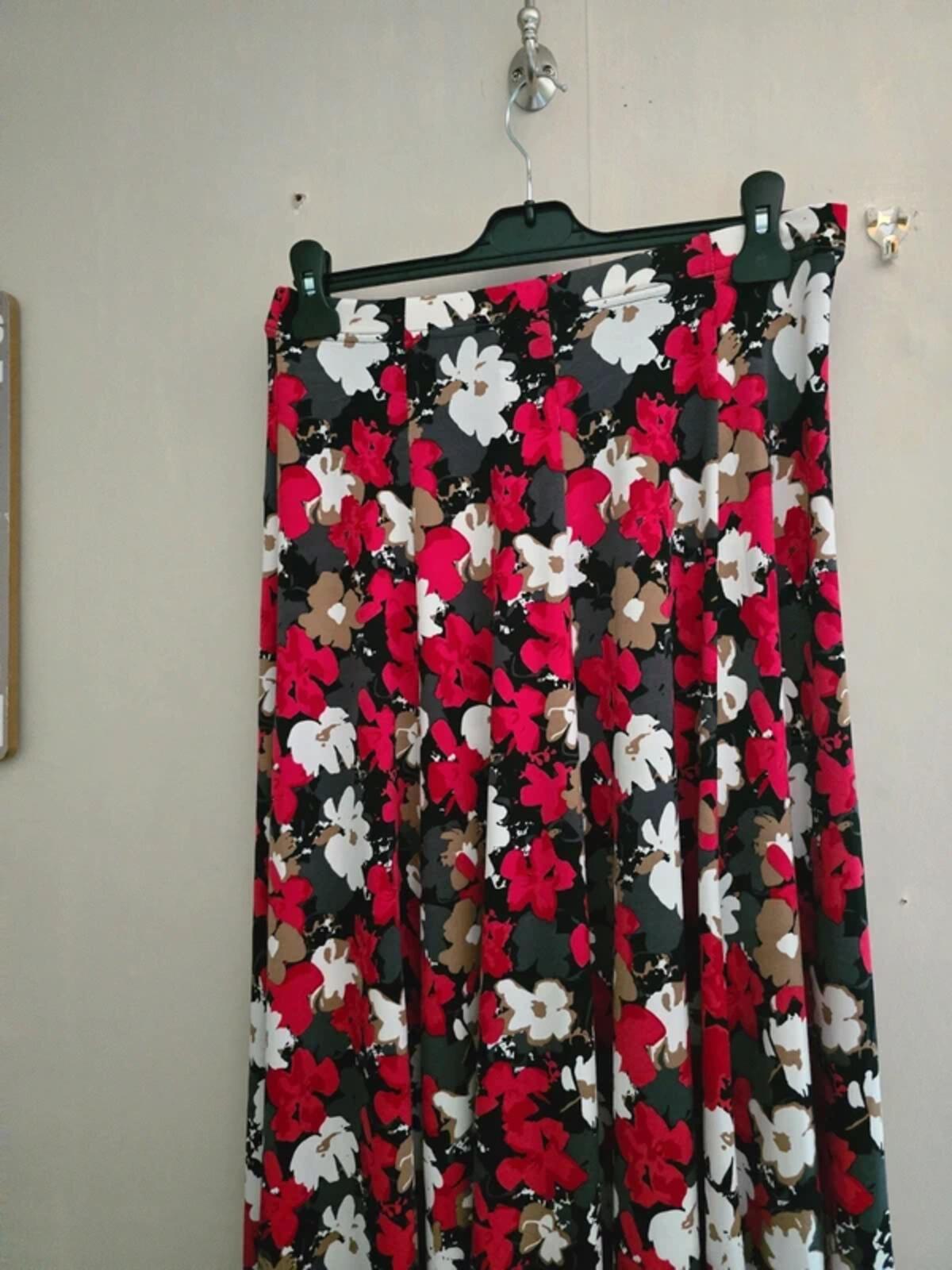 Matalan Red Black & White Floral Patterned Midi Dress Size 12