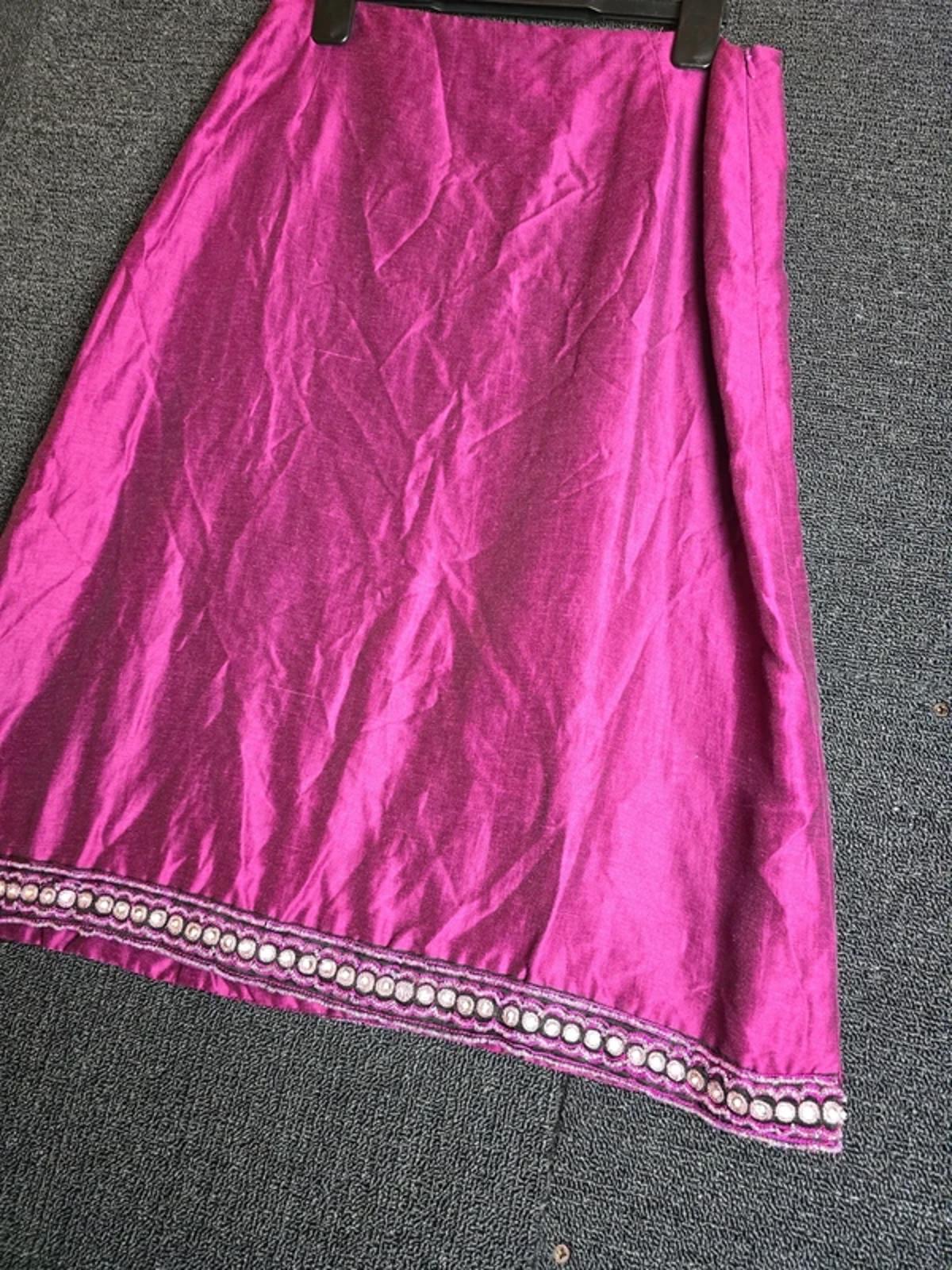 Betty Barclay Purple Beaded Hem Vintage Midi Skirt Size 10