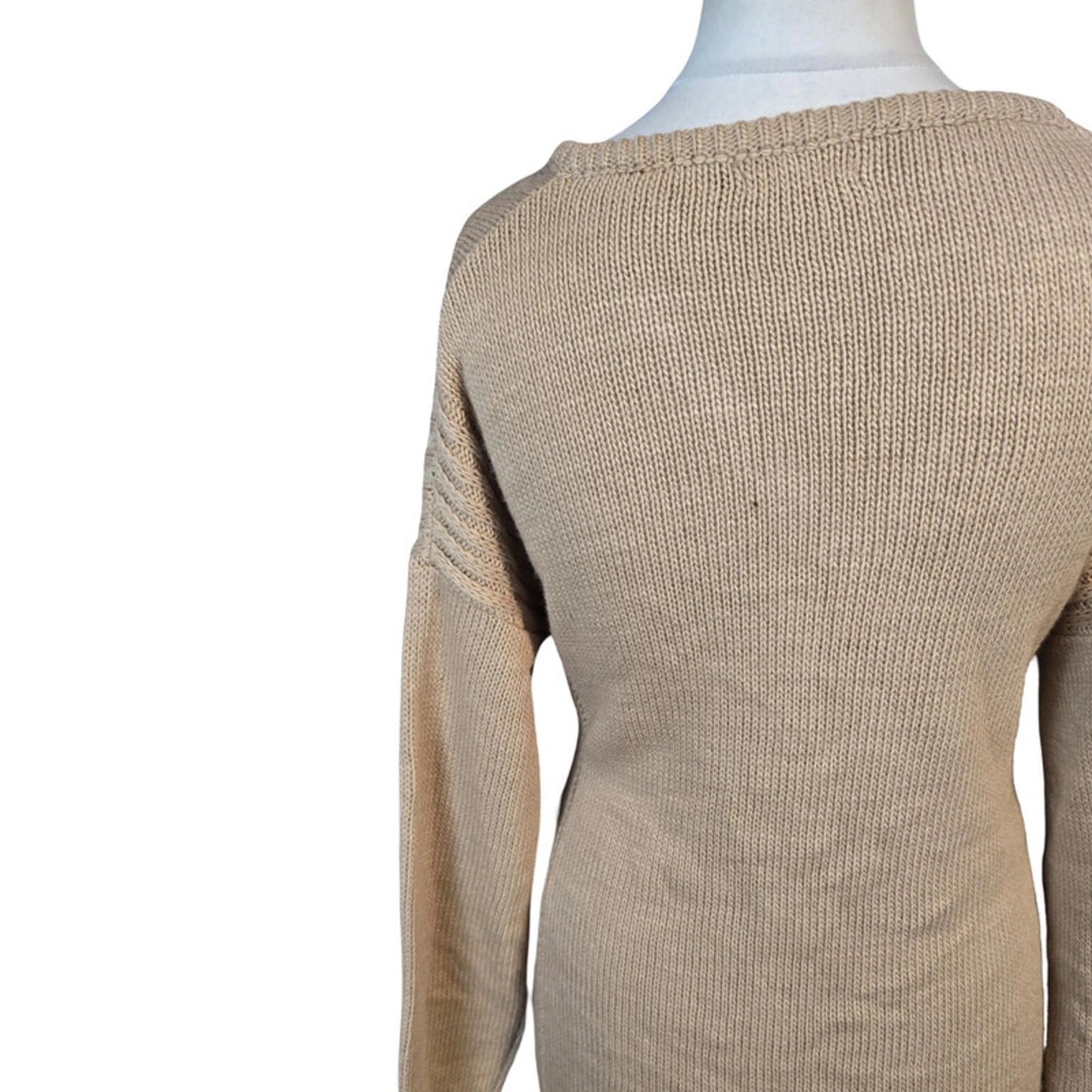 Boohoo Beige Knitted Midi Jumper Dress Size 12 Belted Cosy Winter