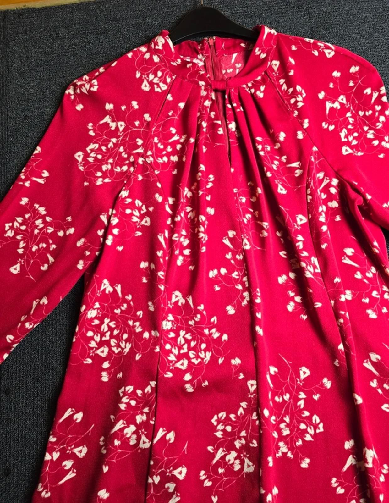 Phase Eight Dress Red & White Size 16 Floral Smart Causal